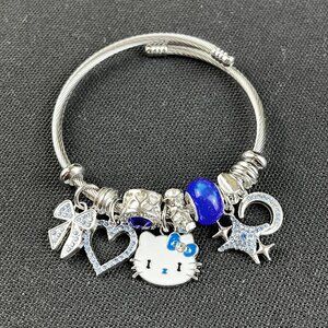 Silver and Blue Charm Bracelet